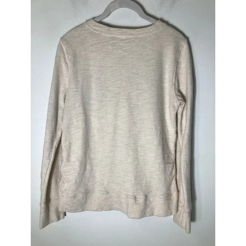 J. Crew Cream Crochet Front Sweatshirt Sz S